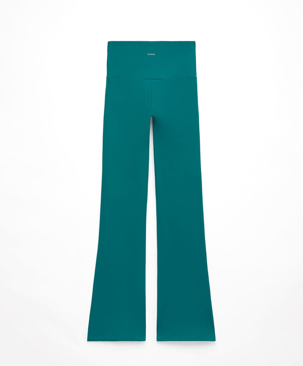 Oysho High-rise Comfortlux Flare Trousers Grønn | KQZE74295