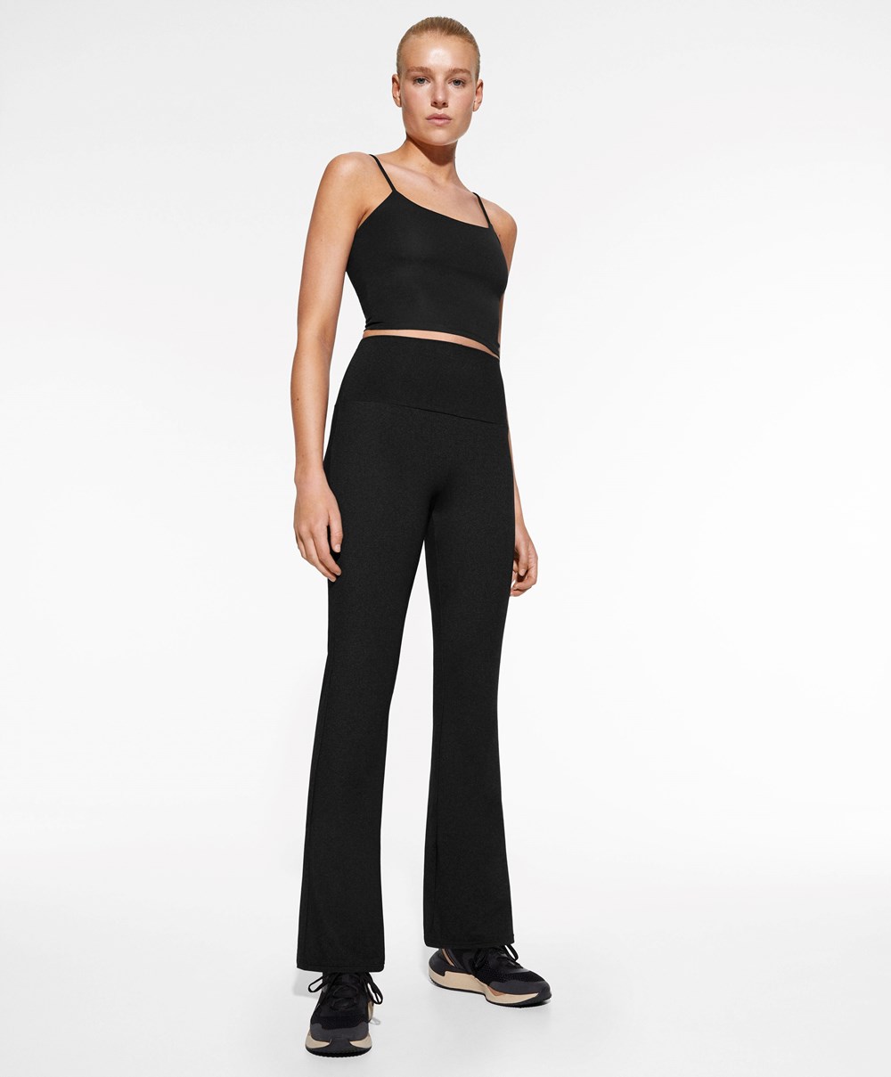 Oysho High-rise Comfortlux Flare Trousers Mørke Grå | TPDV35680