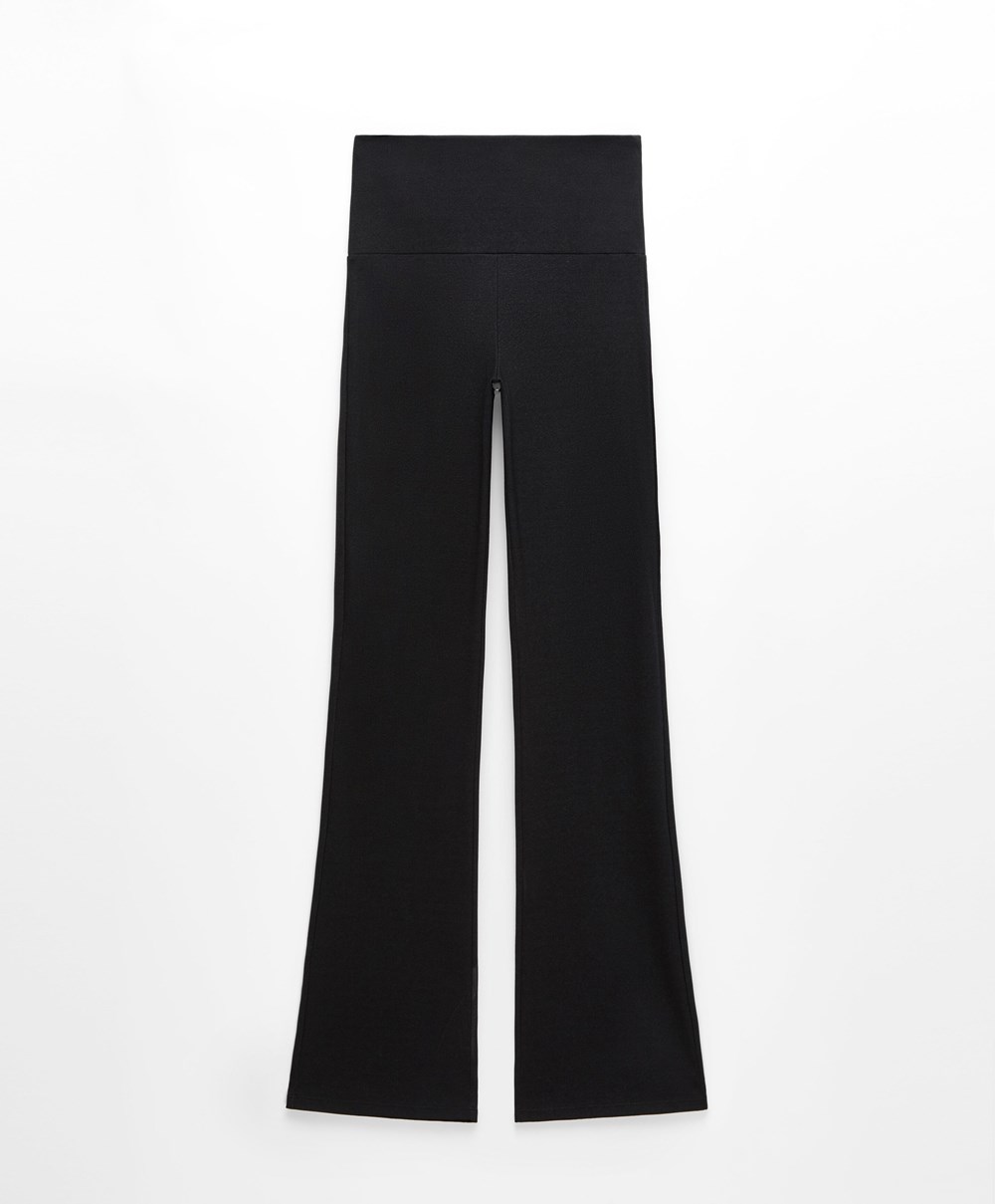 Oysho High-rise Comfortlux Flare Trousers Mørke Grå | TPDV35680