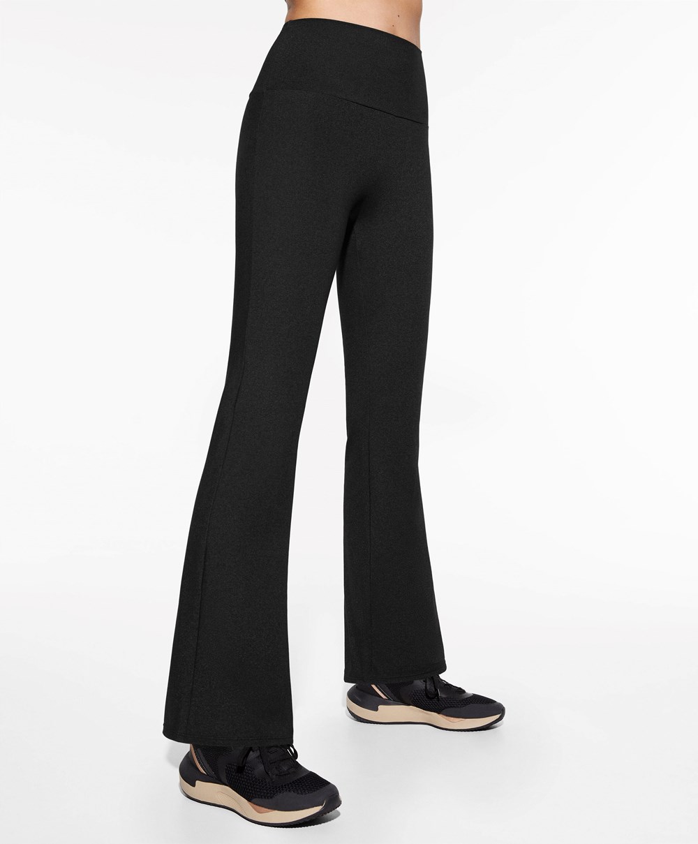 Oysho High-rise Comfortlux Flare Trousers Mørke Grå | TPDV35680