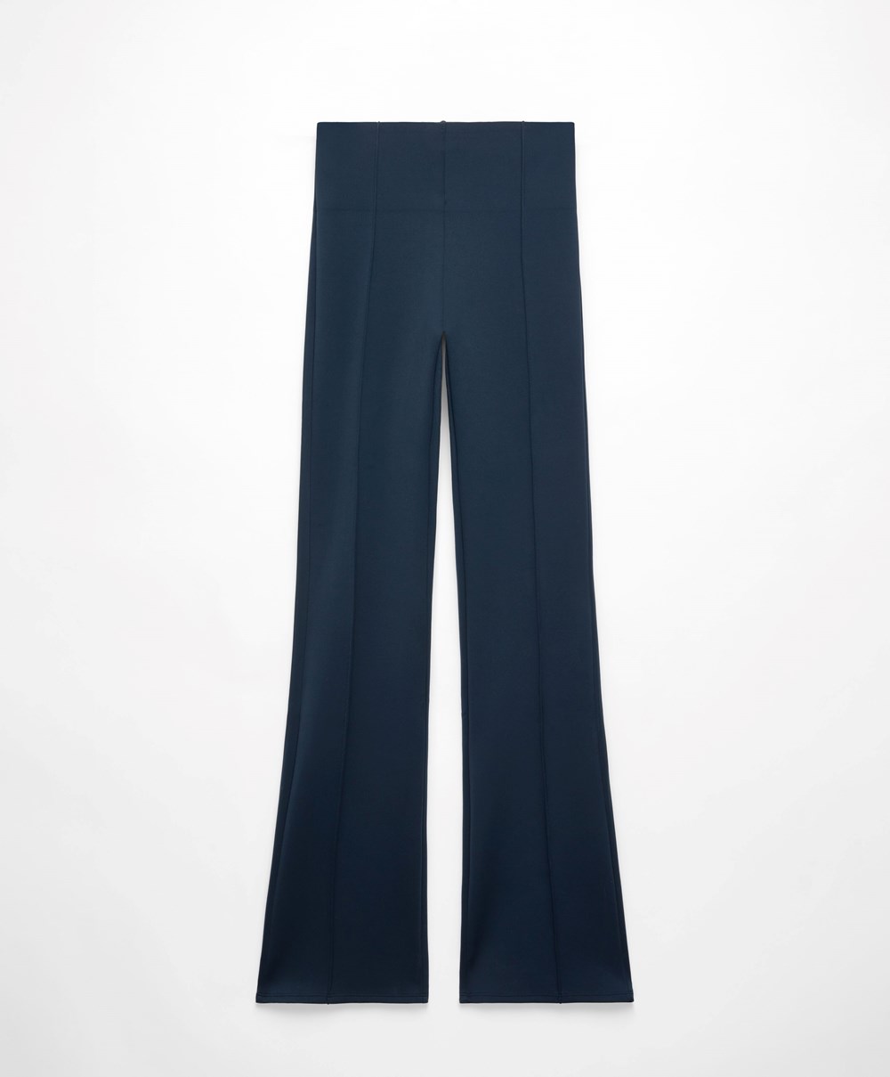 Oysho High-strength Fabric Flare Trousers Marineblå | MCFP47305