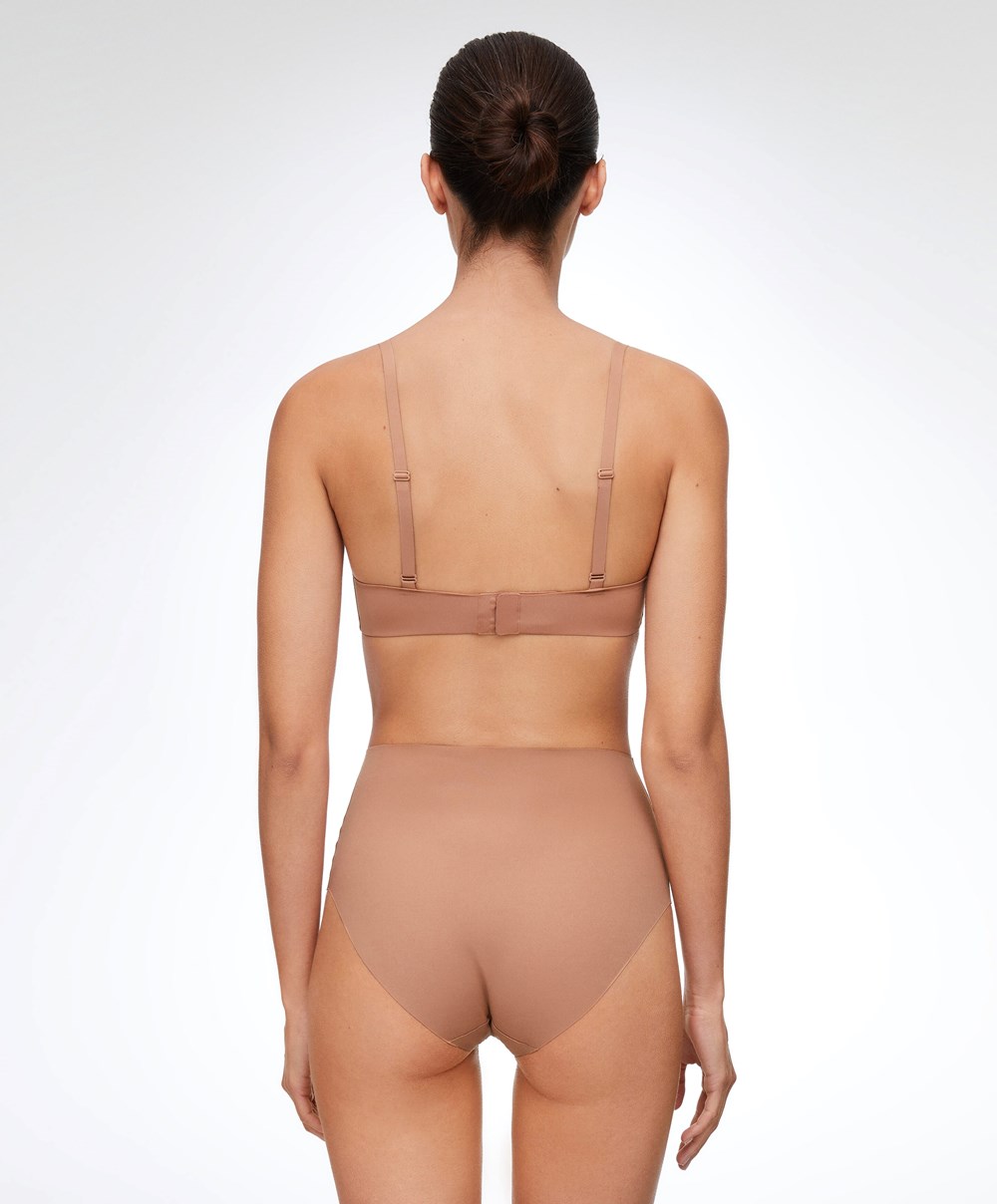 Oysho High-waisted Invisible Laser-cut Briefs Tan | LPWK31987