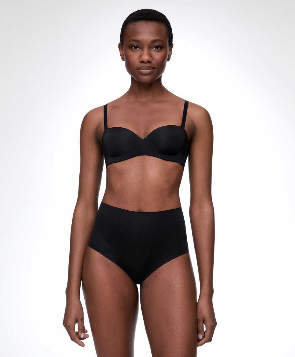 Oysho High-waisted Invisible Laser-cut Briefs Svarte | MAYB70861