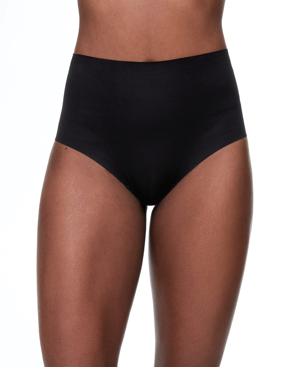 Oysho High-waisted Invisible Laser-cut Briefs Svarte | MAYB70861