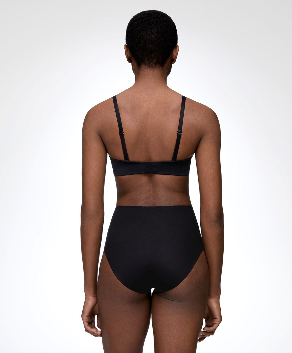 Oysho High-waisted Invisible Laser-cut Briefs Svarte | MAYB70861