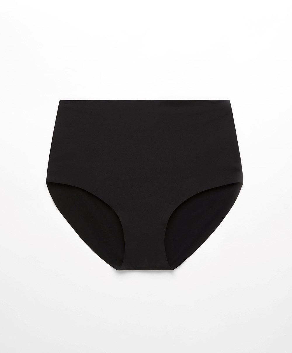 Oysho High-waisted Invisible Laser-cut Briefs Svarte | MAYB70861