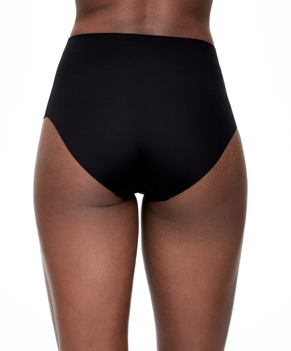 Oysho High-waisted Invisible Laser-cut Briefs Svarte | MAYB70861