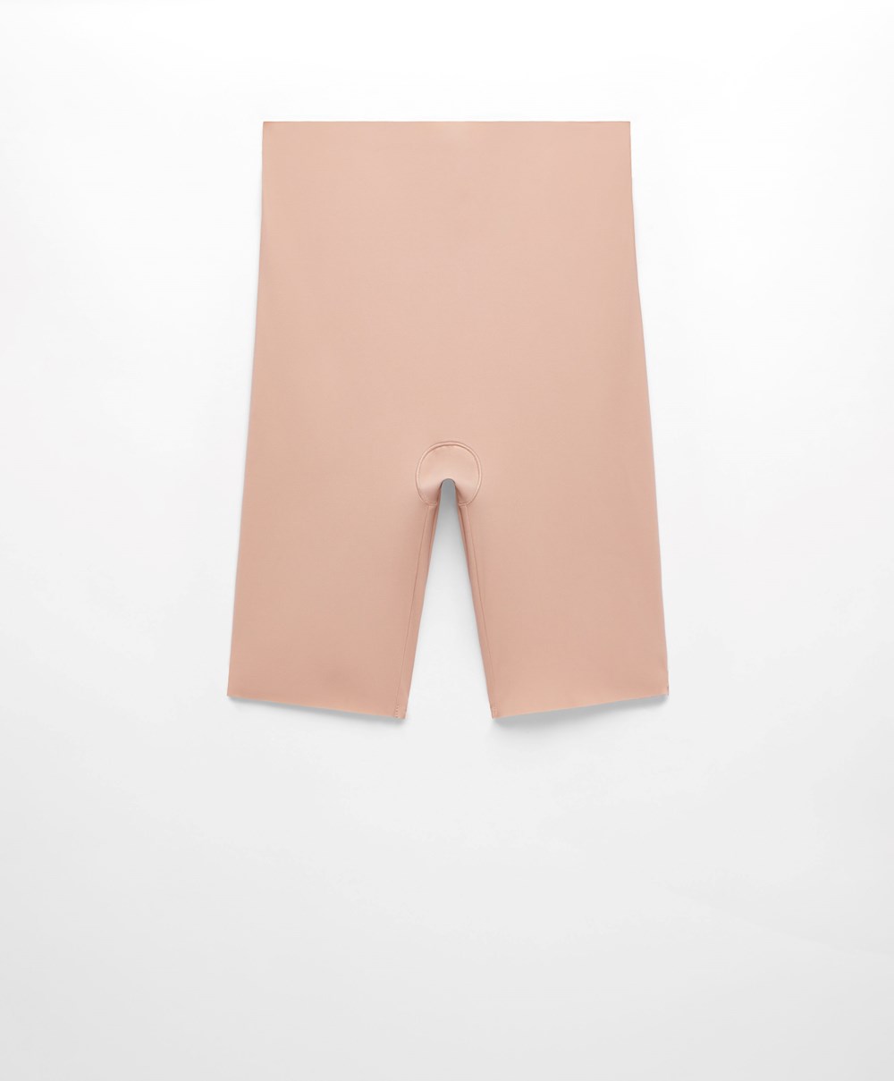 Oysho High-waisted Invisible Laser-cut Cycle Shorts Beige | PIGL47092