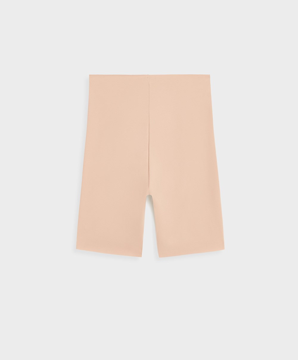 Oysho High-waisted Invisible Laser-cut Cycle Shorts Beige | PIGL47092