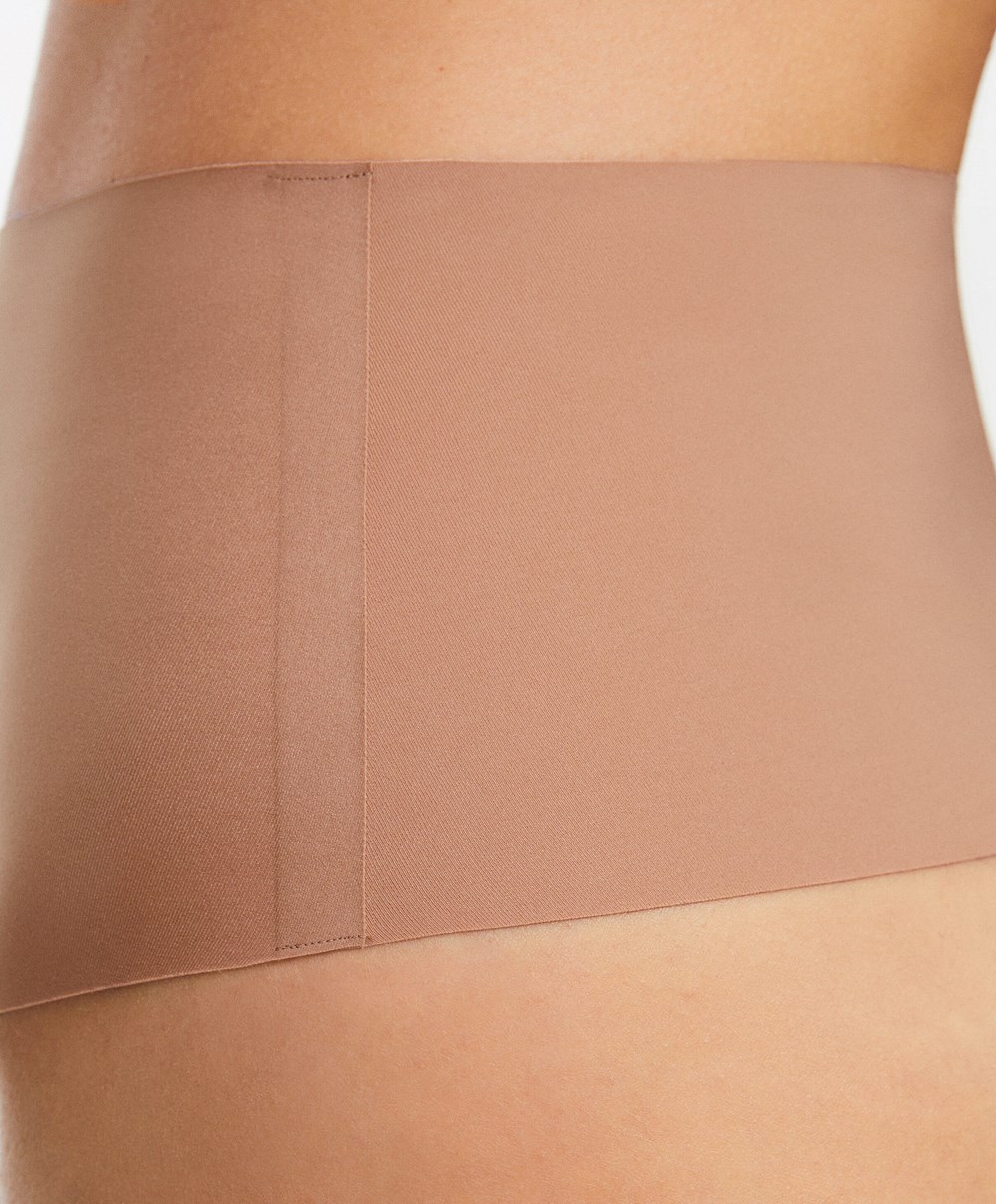 Oysho High-waisted Invisible Laser-cut Thong Tan | IOPA97365