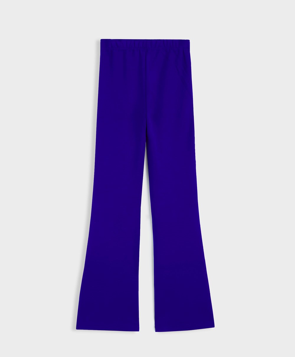 Oysho Interlock Flare Trousers Blå | JKZF94561