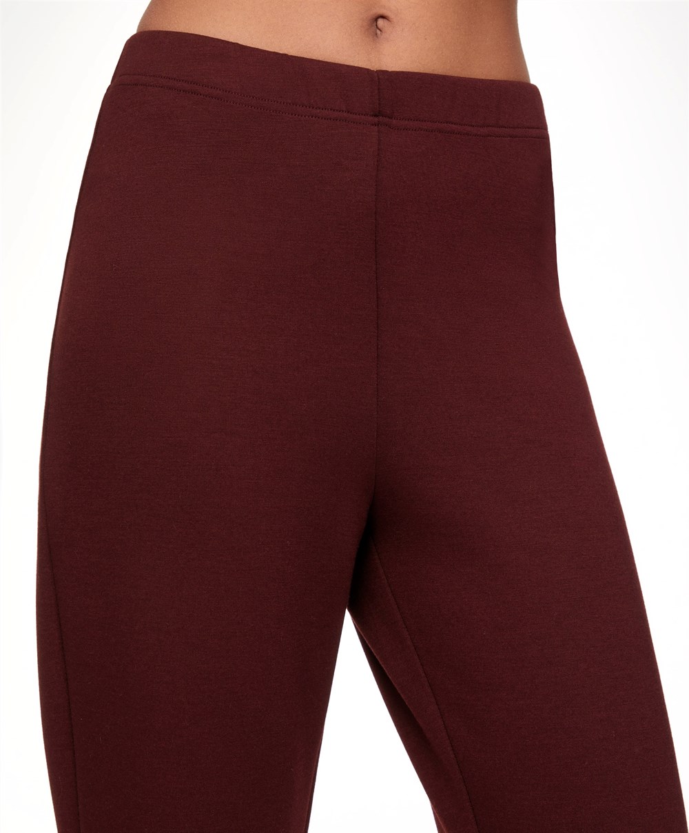 Oysho Interlock Flare Trousers Mørke | BGMN08649