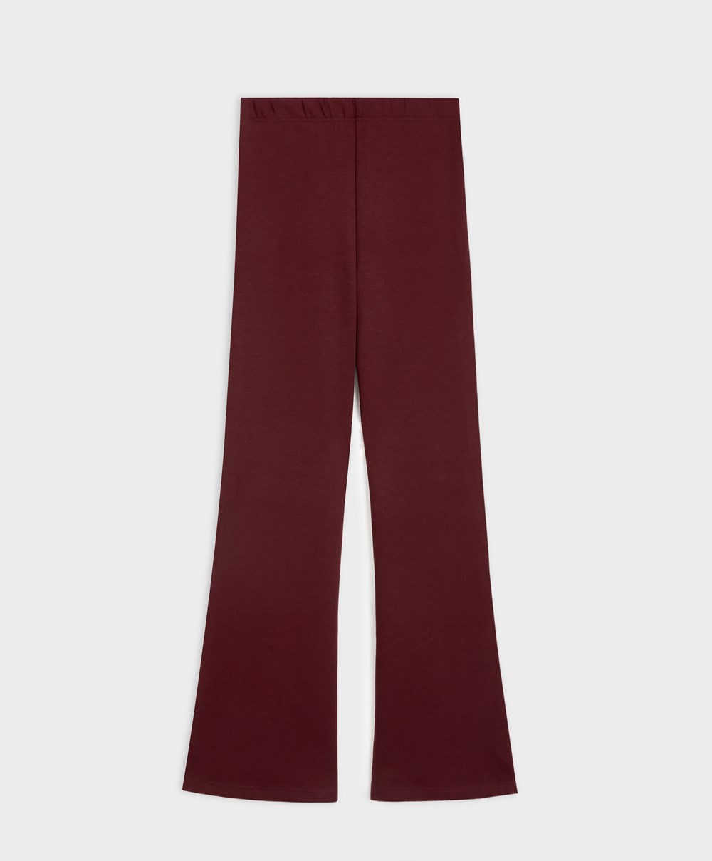 Oysho Interlock Flare Trousers Mørke | BGMN08649