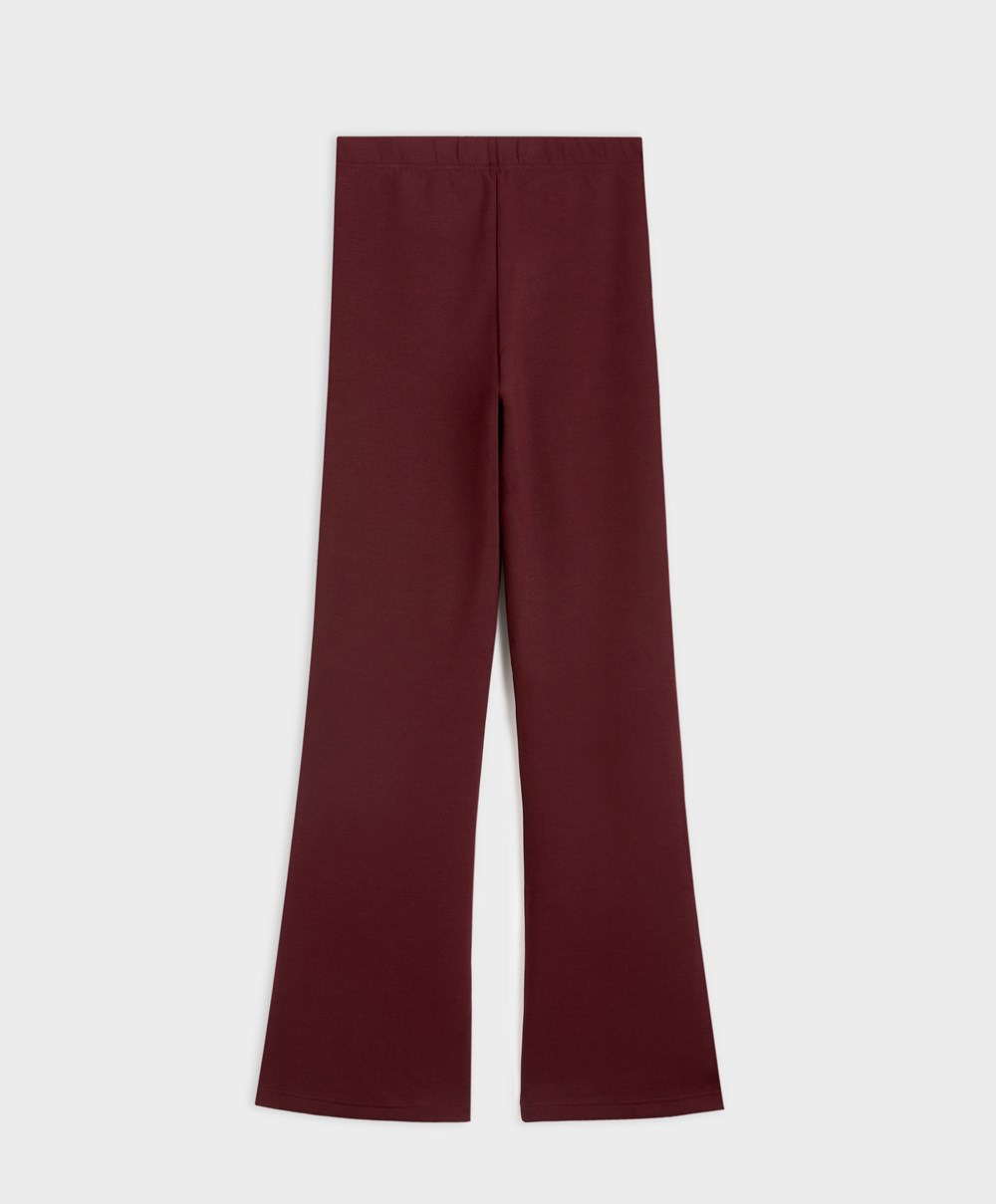 Oysho Interlock Flare Trousers Mørke | BGMN08649