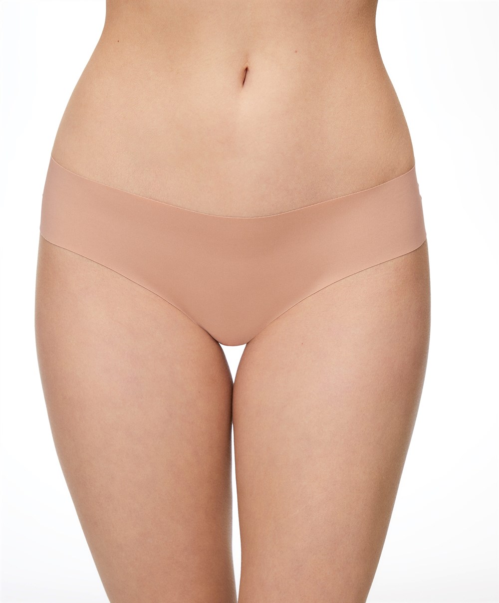 Oysho Invisible Laser-cut Brazilian Briefs Beige | BTOJ32461