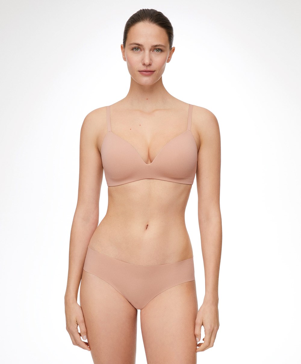 Oysho Invisible Laser-cut Brazilian Briefs Beige | BTOJ32461