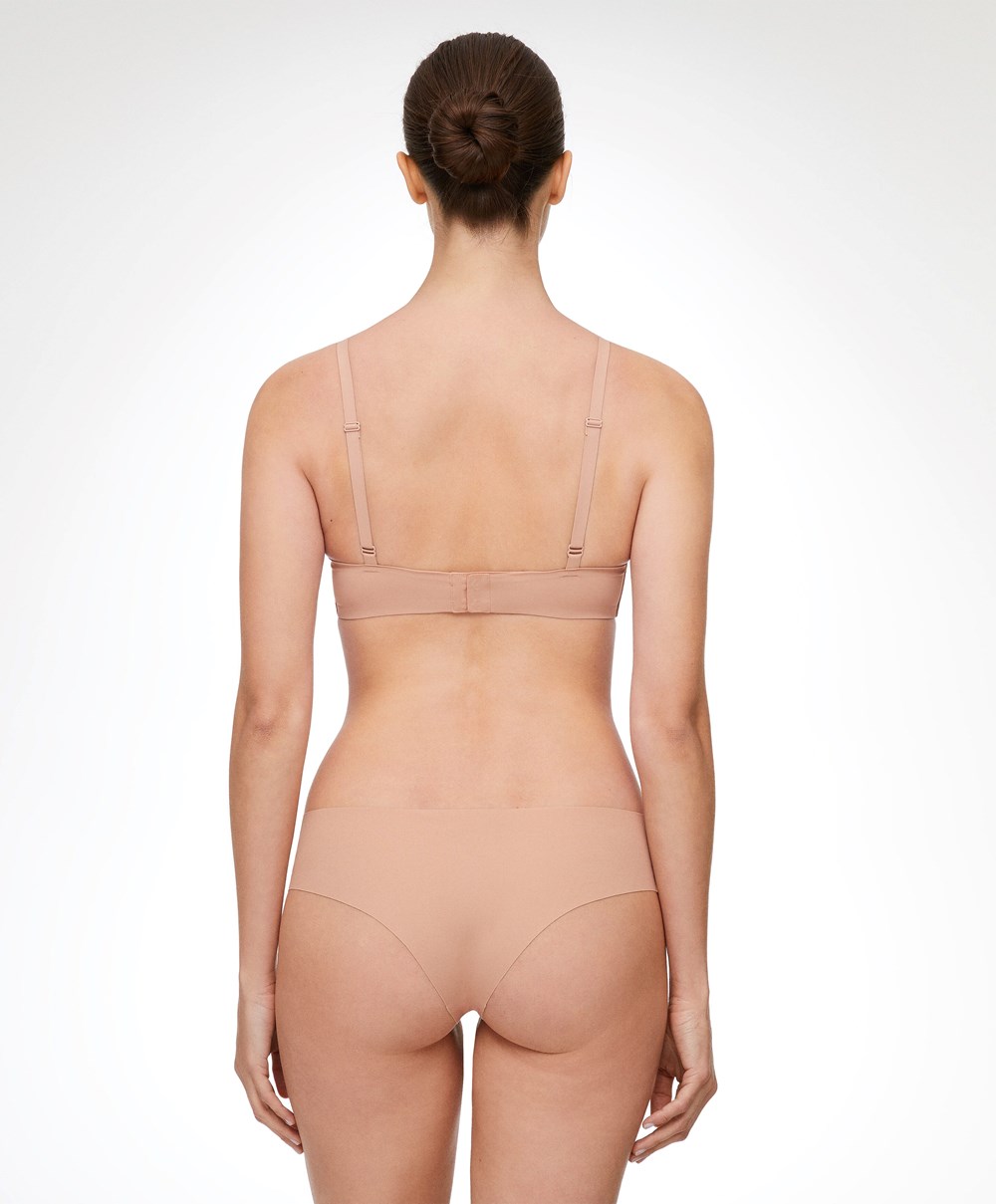 Oysho Invisible Laser-cut Brazilian Briefs Beige | BTOJ32461