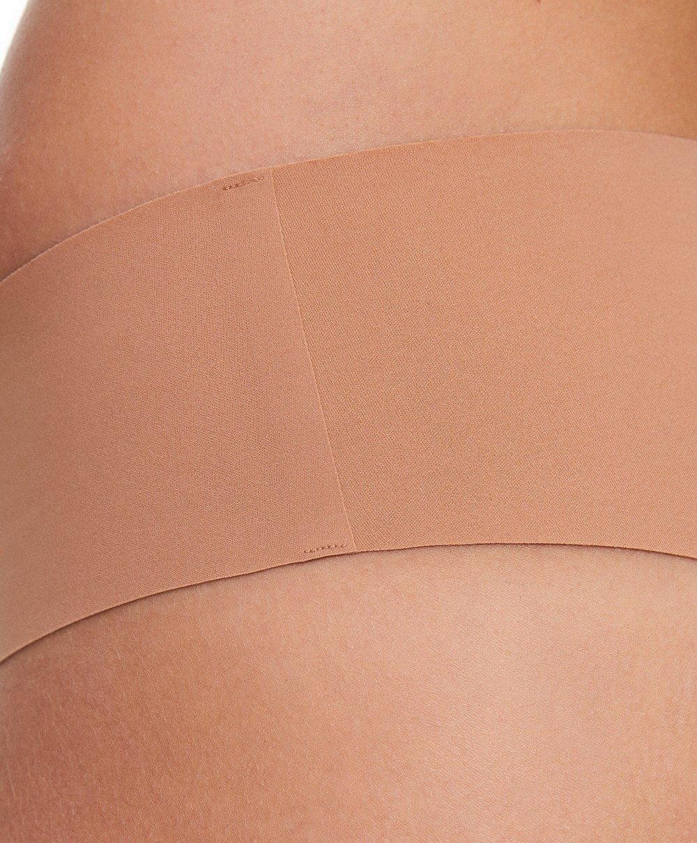 Oysho Invisible Laser-cut Brazilian Briefs Tan | VTIE64705