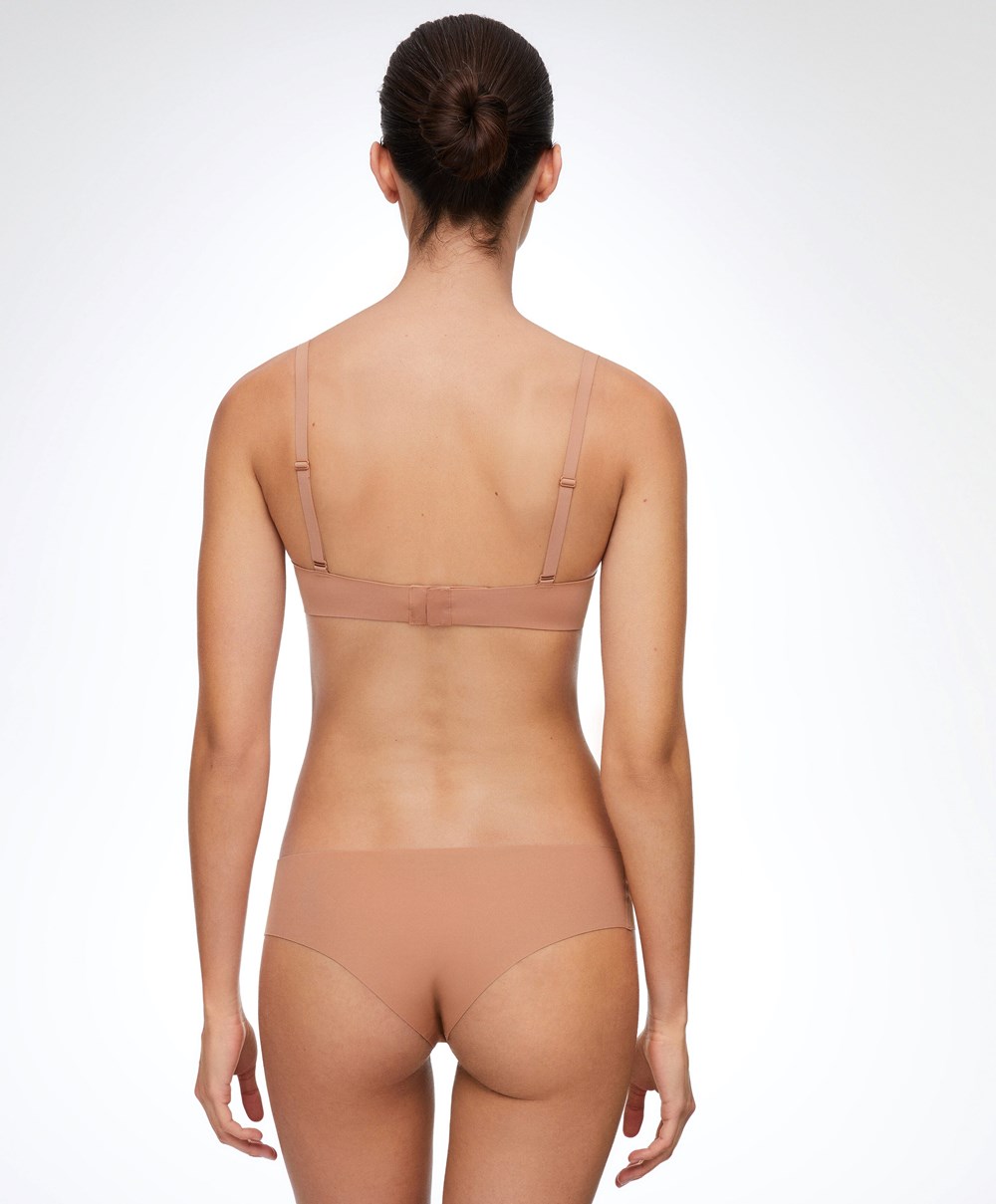 Oysho Invisible Laser-cut Brazilian Briefs Tan | VTIE64705