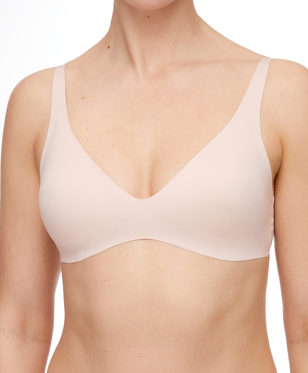 Oysho Invisible Laser-cut Halterneck-style Bra Almond | DUKJ37642