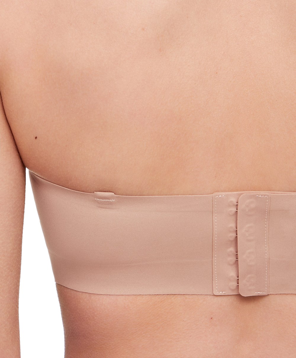 Oysho Invisible Polyamide Bandeau Bra With Removable Straps Beige | ZSFX31074