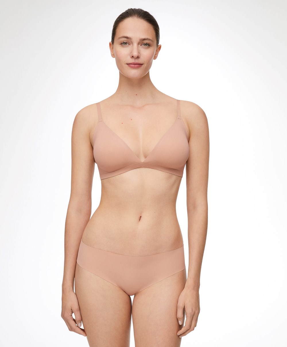 Oysho Invisible Polyamide Triangle Bra Beige | VTBD26753