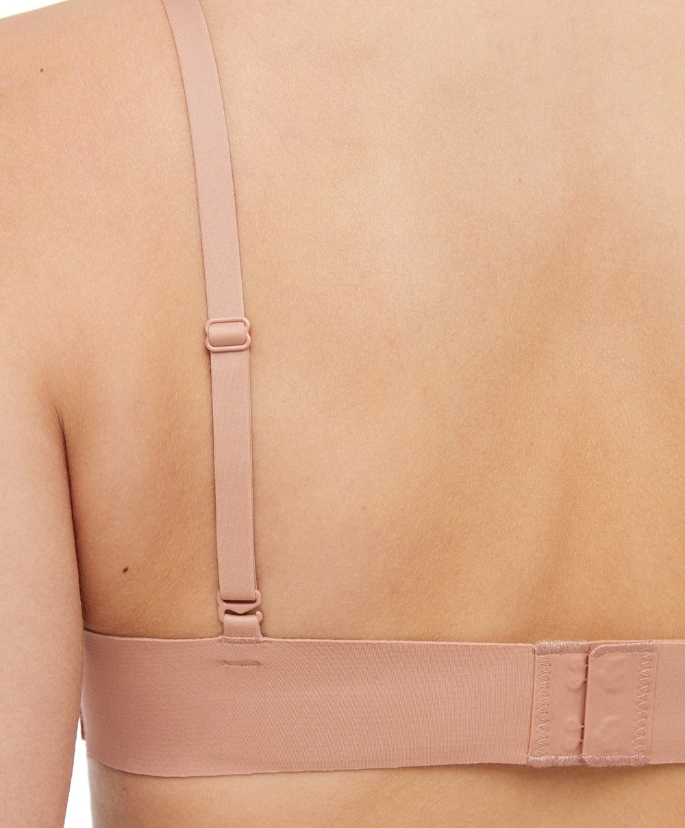 Oysho Invisible Polyamide Triangle Bra Beige | VTBD26753