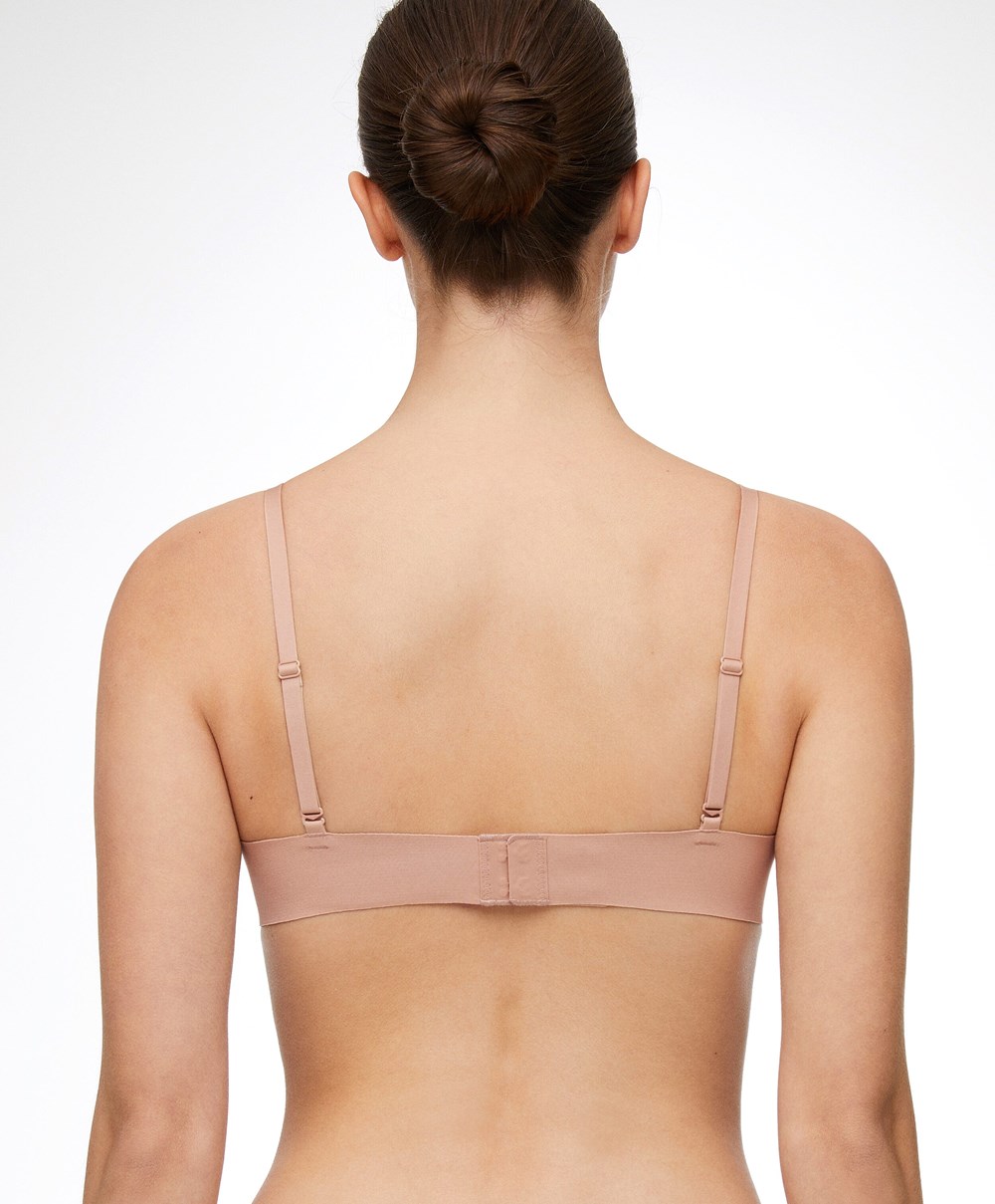 Oysho Invisible Polyamide Triangle Bra Beige | VTBD26753