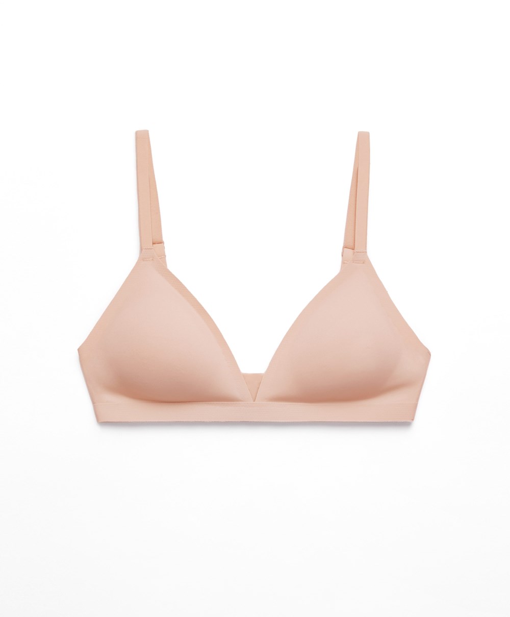 Oysho Invisible Polyamide Triangle Bra Beige | VTBD26753