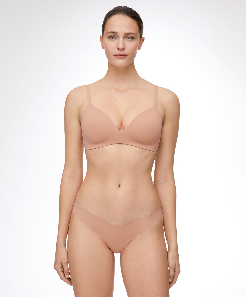 Oysho Invisible “v”-cut Thong Beige | CUHM45123