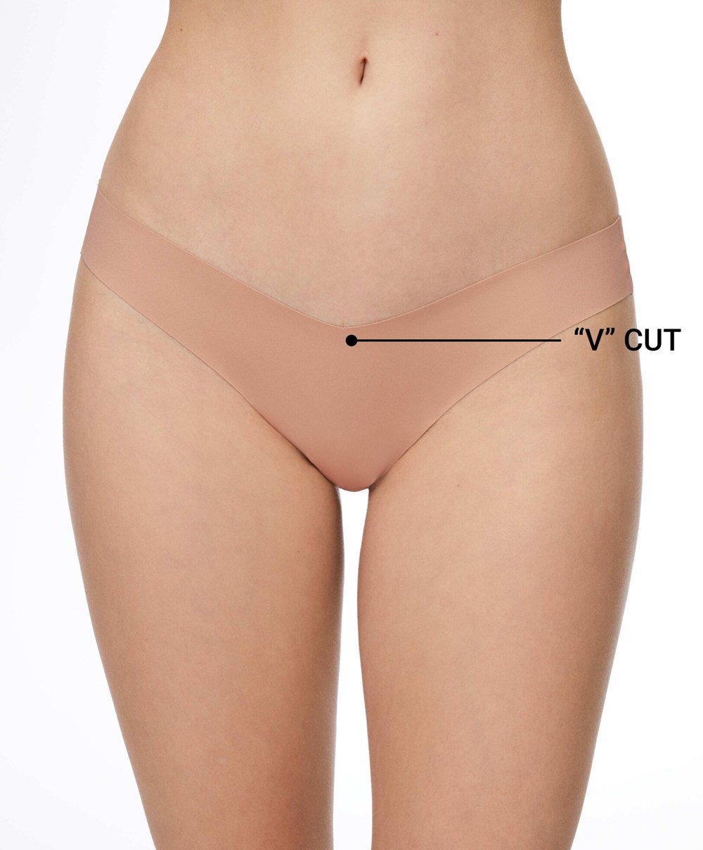 Oysho Invisible “v”-cut Thong Beige | XHRT45031