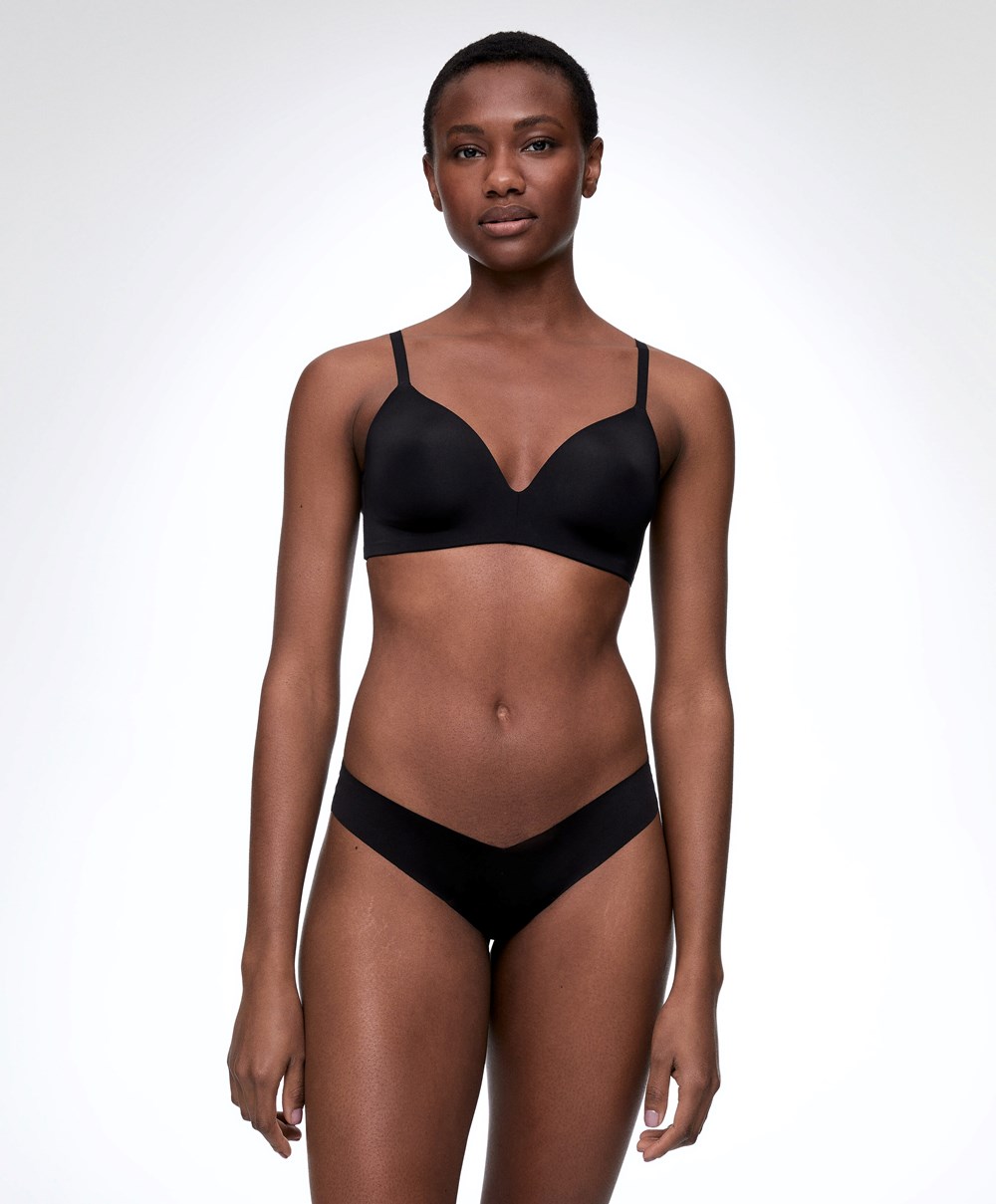 Oysho Invisible “v”-cut Thong Svarte | FMGV67813