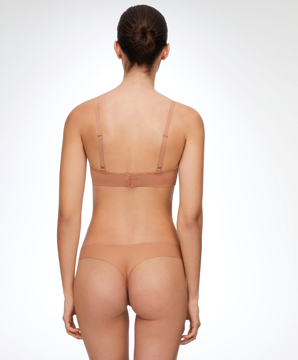 Oysho Invisible “v”-cut Thong Tan | BLTF63895