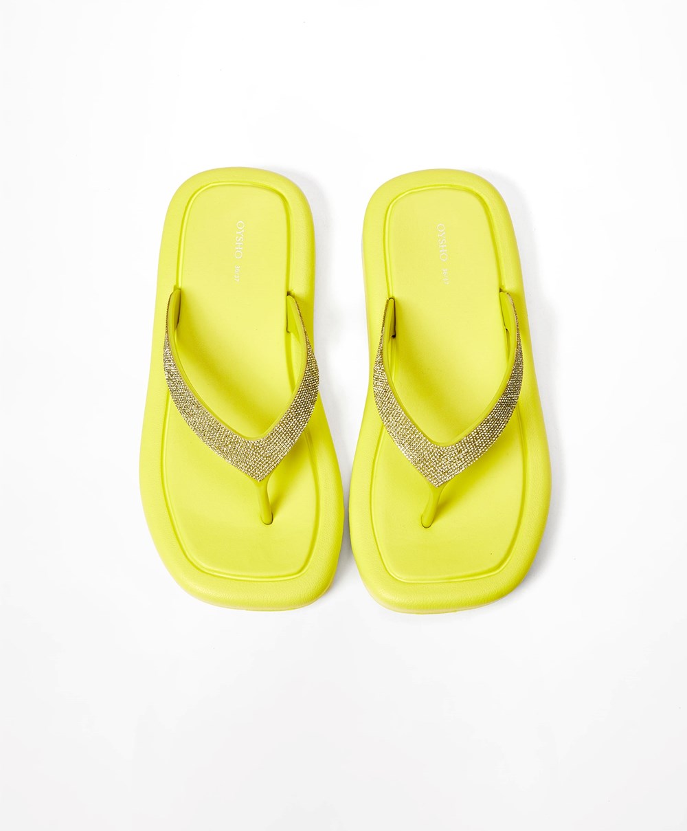 Oysho Jewel Beach Sandals Gul | ZYVK97350