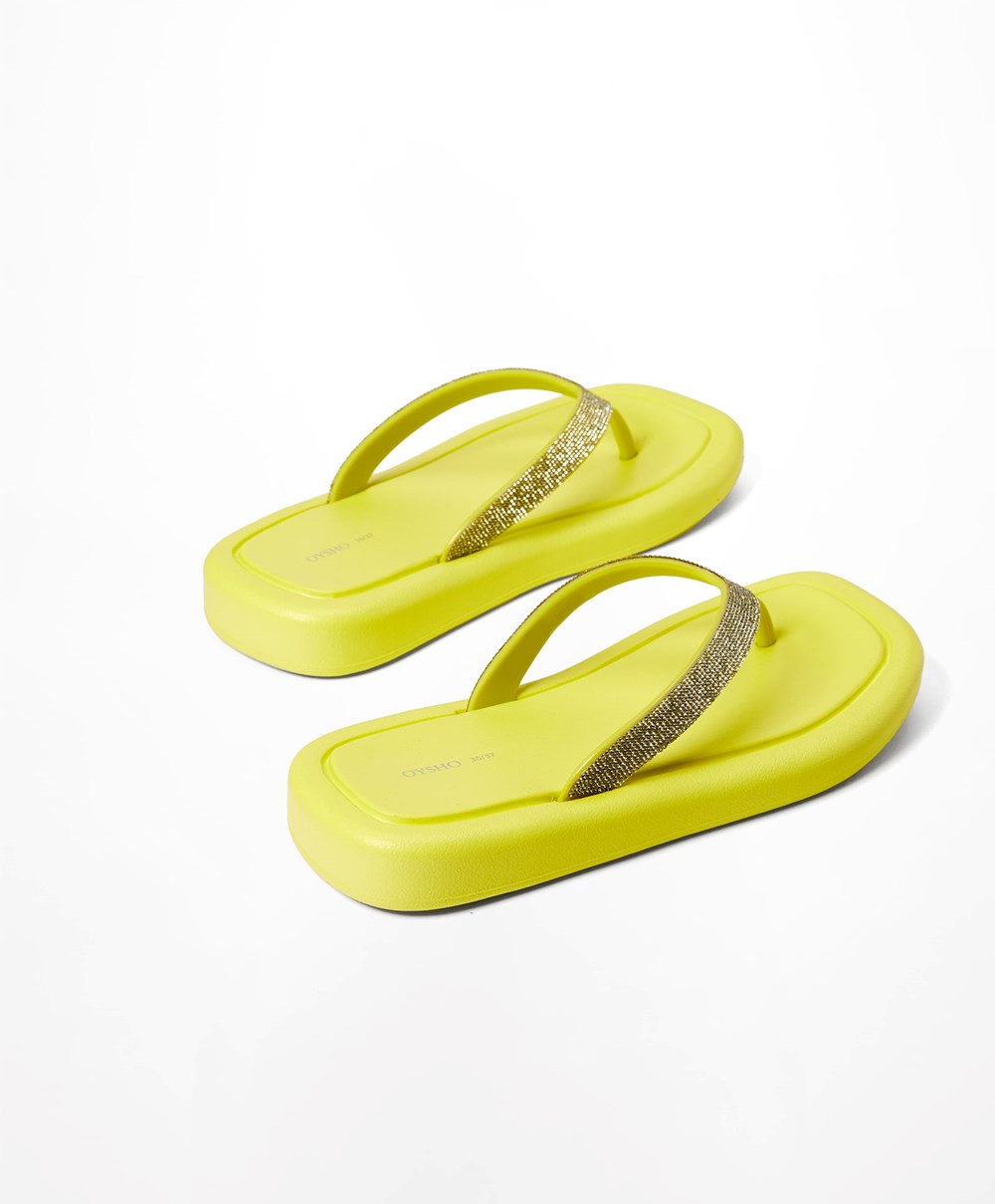 Oysho Jewel Beach Sandals Gul | ZYVK97350