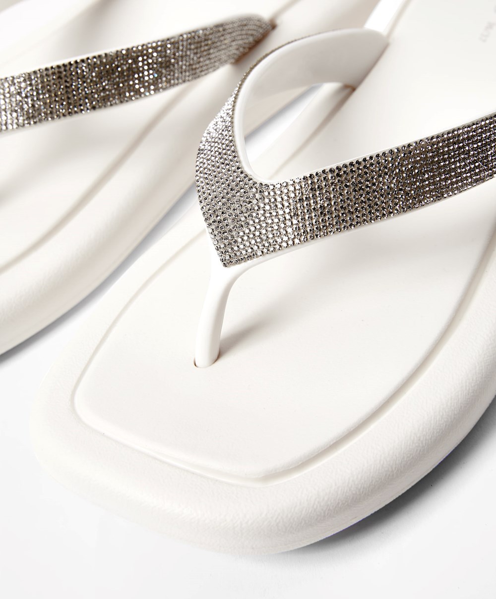 Oysho Jewel Beach Sandals Hvite | CWJP53864