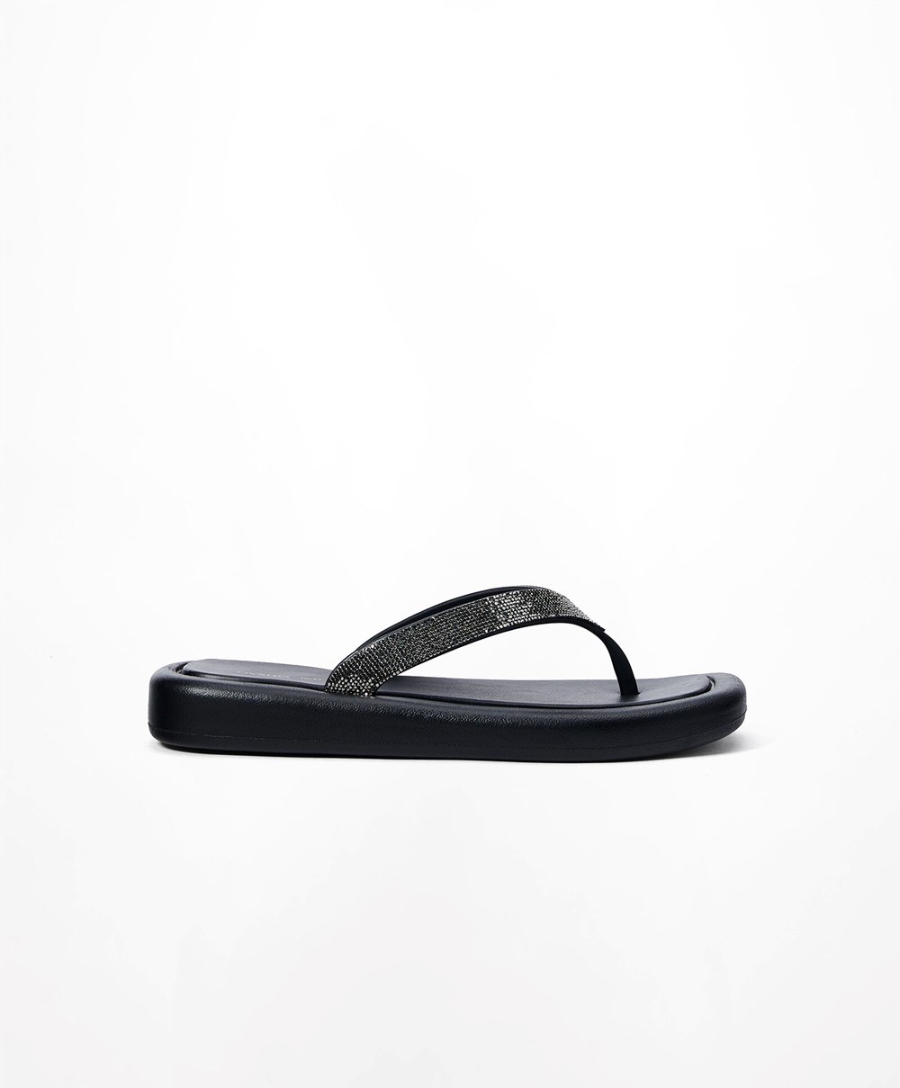 Oysho Jewel Beach Sandals Svarte | JNMP61734