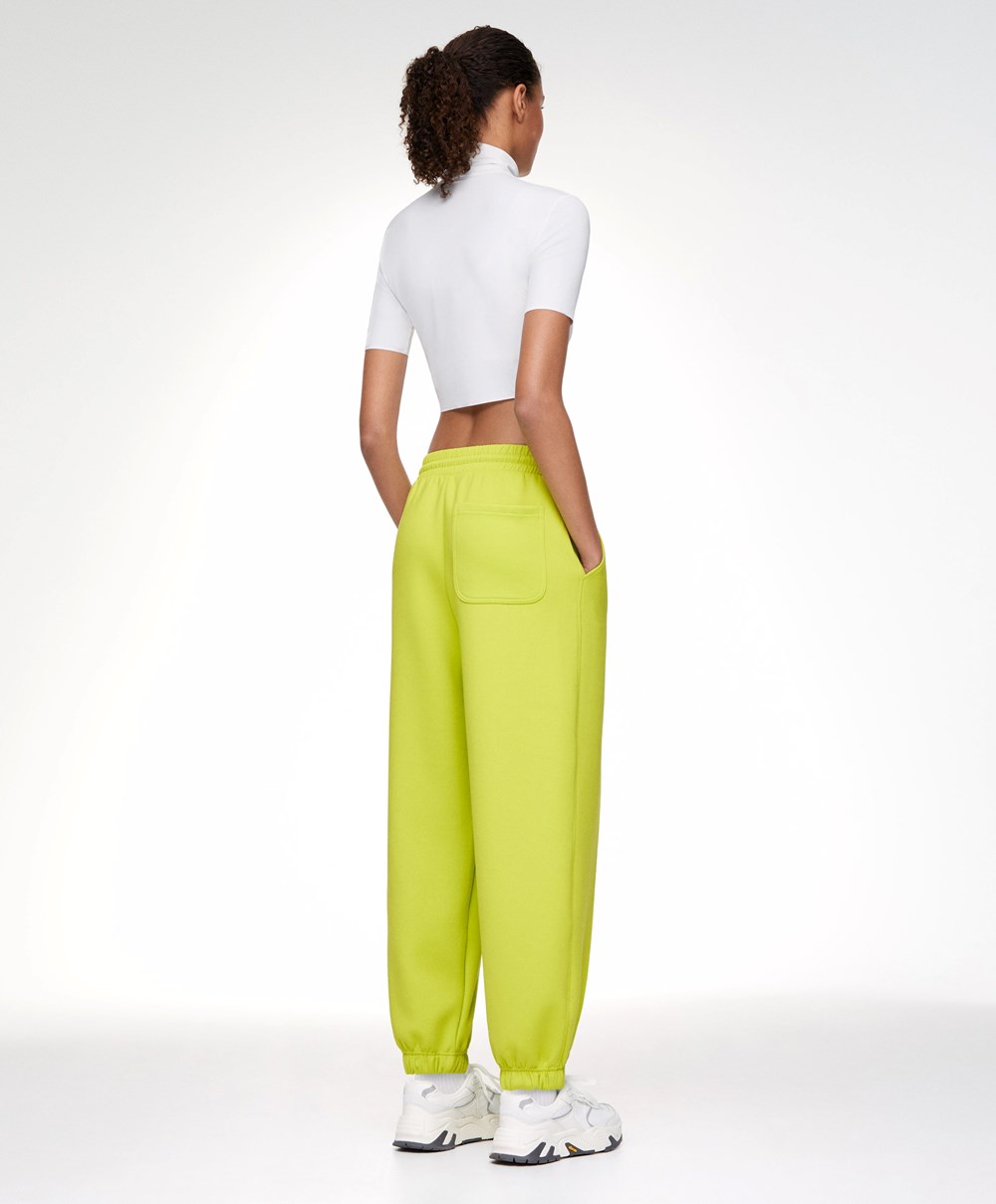 Oysho Joggers With Interlock Detail Lime | SUGT98276