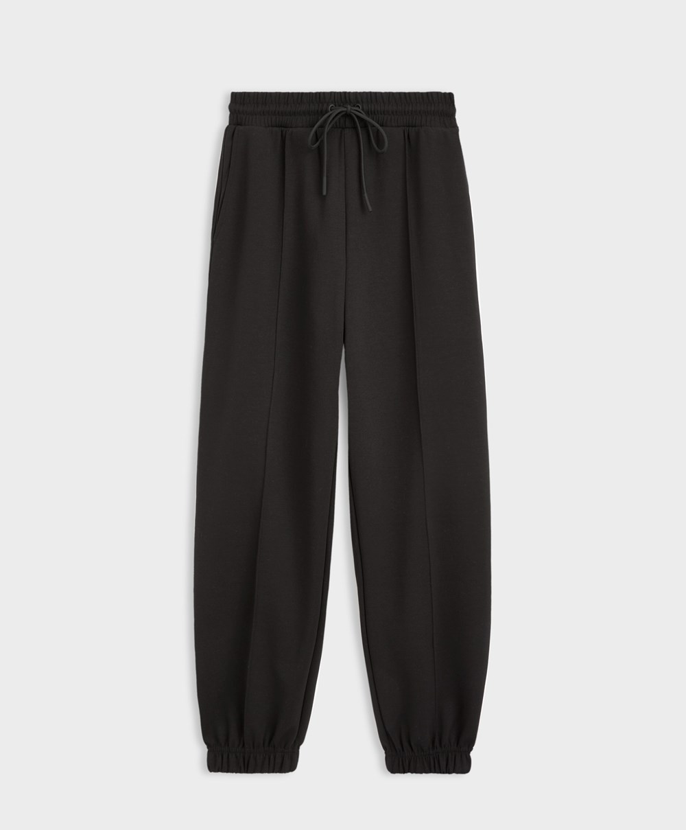 Oysho Joggers With Interlock Detail Svarte | PHGM38016