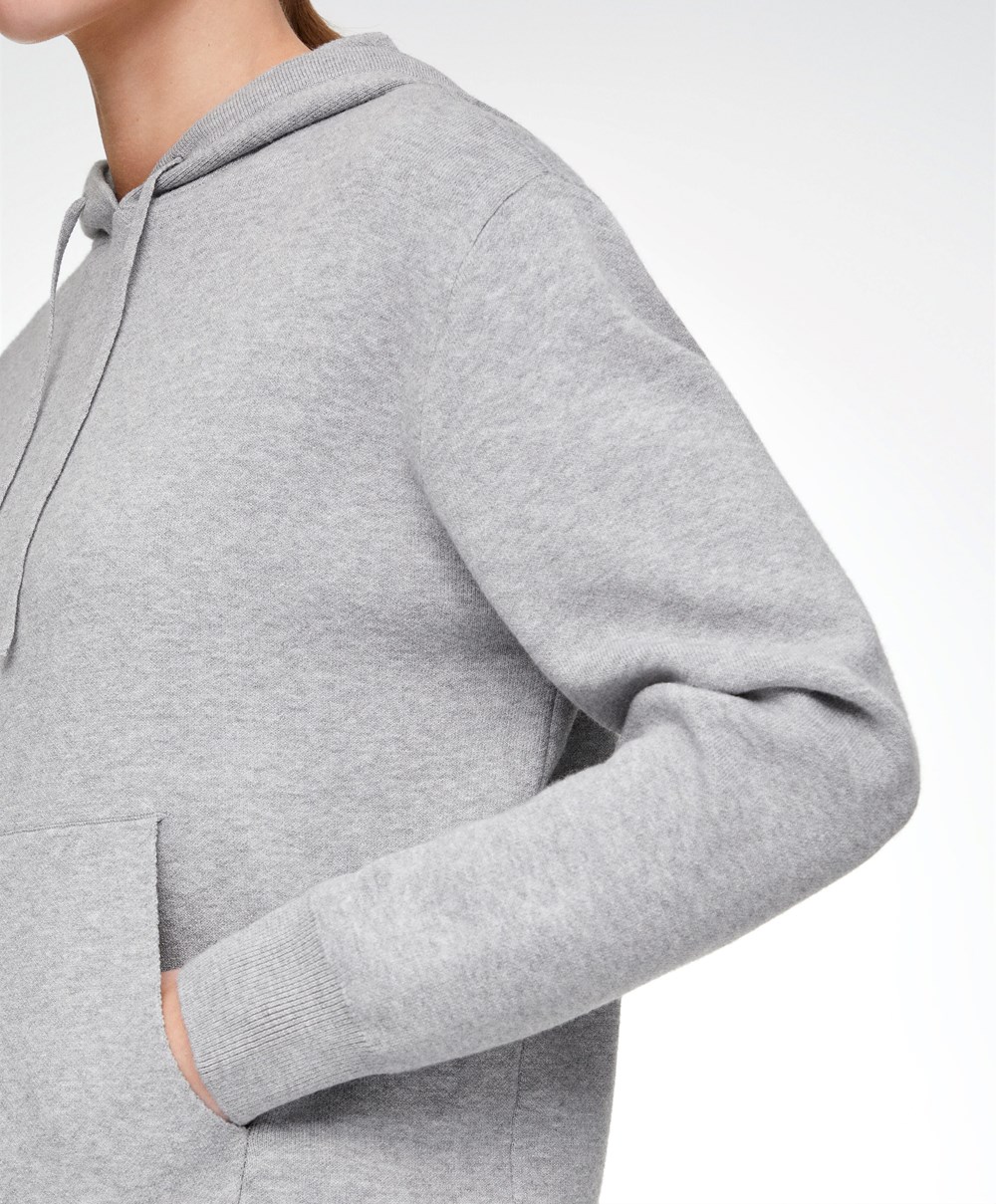 Oysho Knit Hoodie Grå | TLAE65829