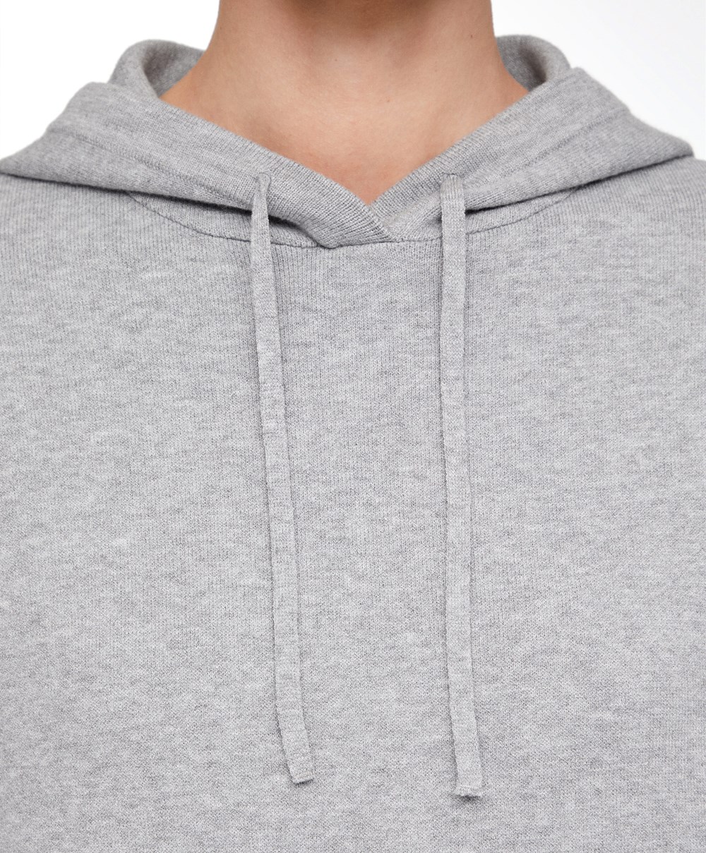 Oysho Knit Hoodie Grå | TLAE65829