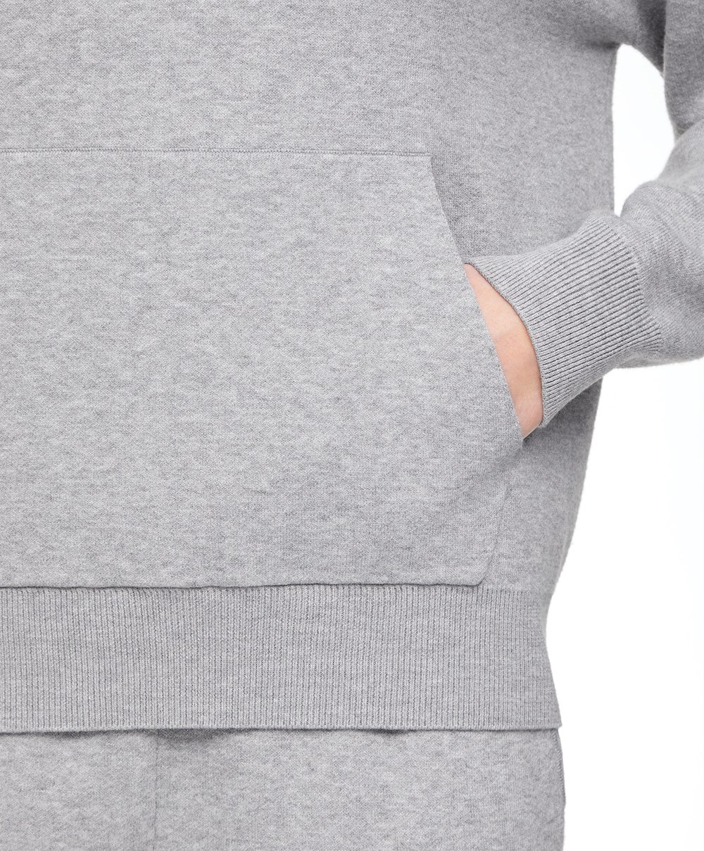 Oysho Knit Hoodie Grå | TLAE65829