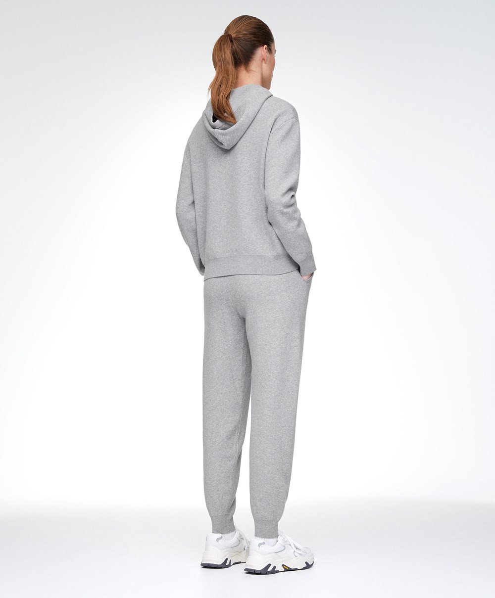 Oysho Knit Hoodie Grå | TLAE65829