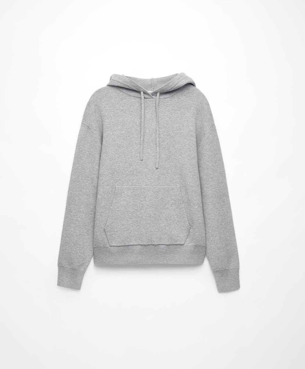 Oysho Knit Hoodie Grå | TLAE65829