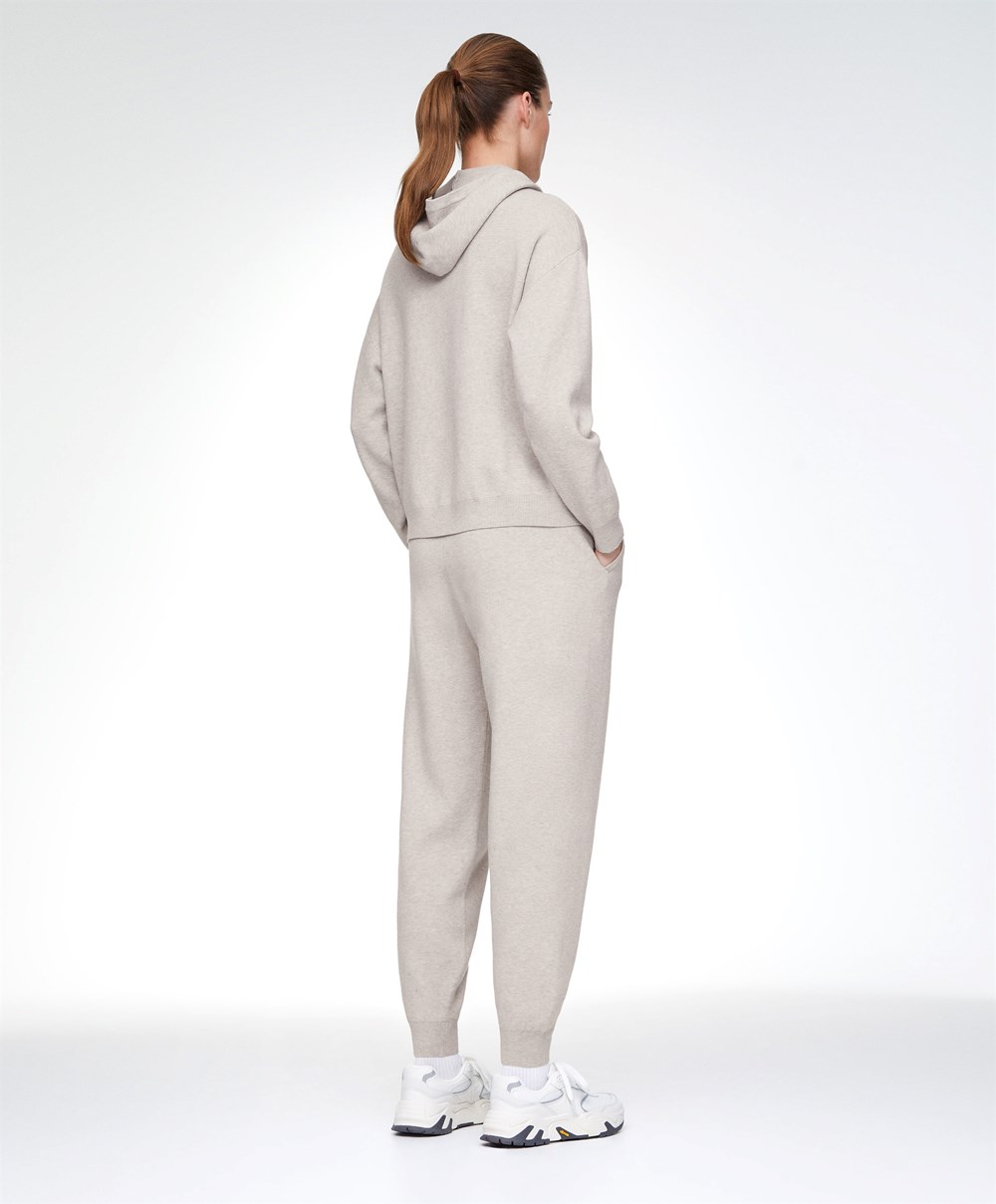 Oysho Knit Joggers Stone | CGXB68392