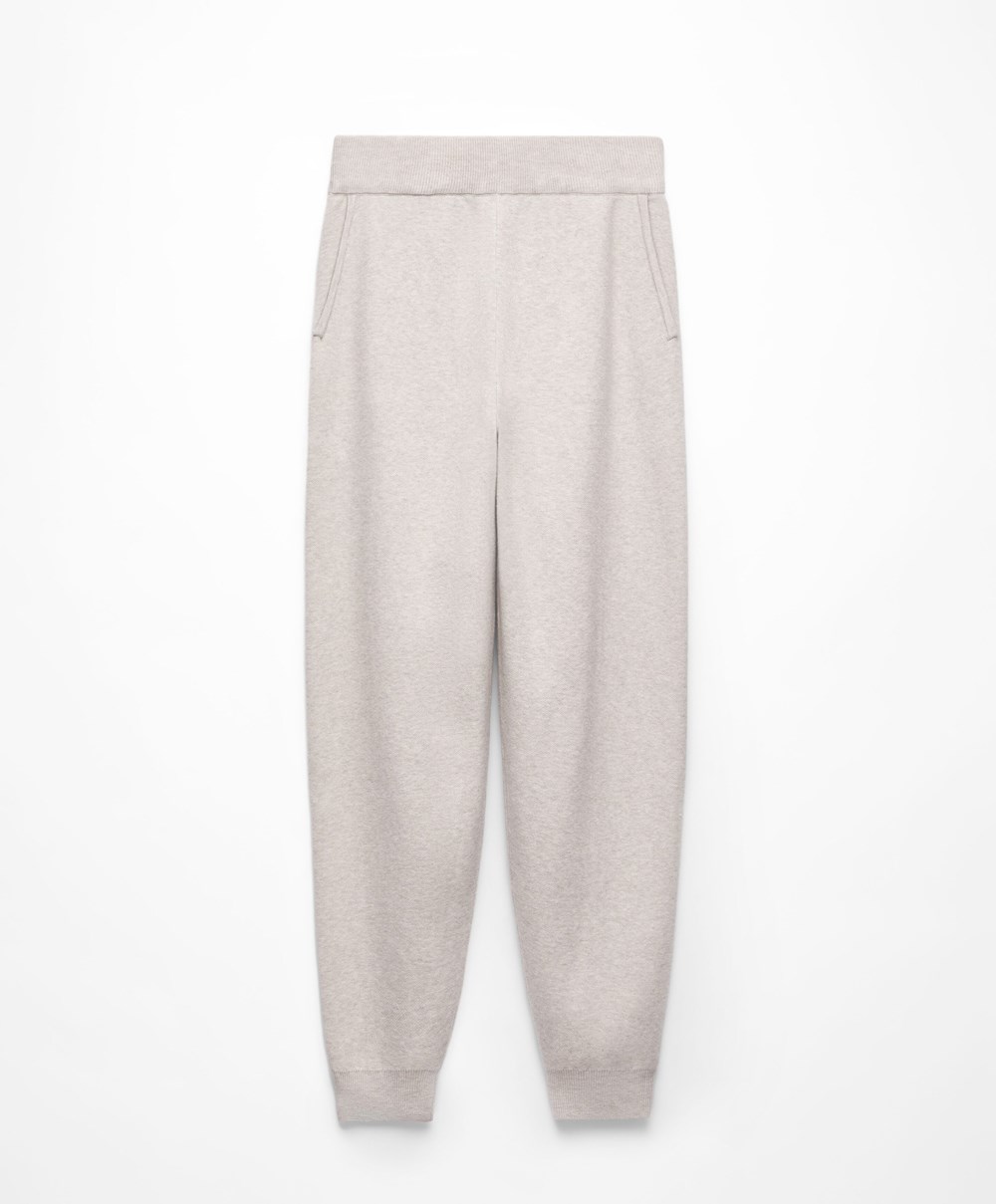 Oysho Knit Joggers Stone | CGXB68392