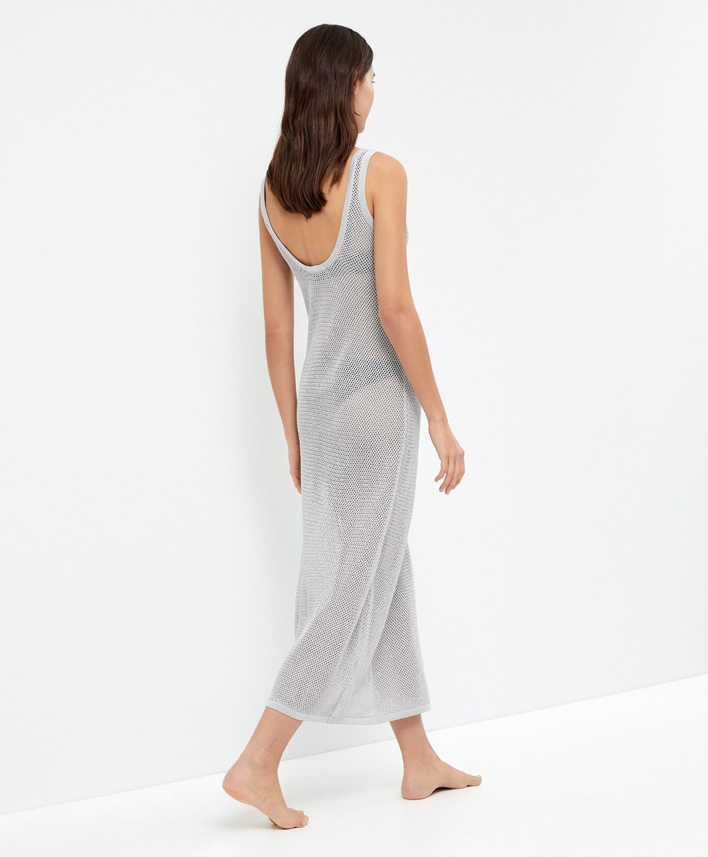 Oysho Knit Midi Kjoler Sølv | GENH71896