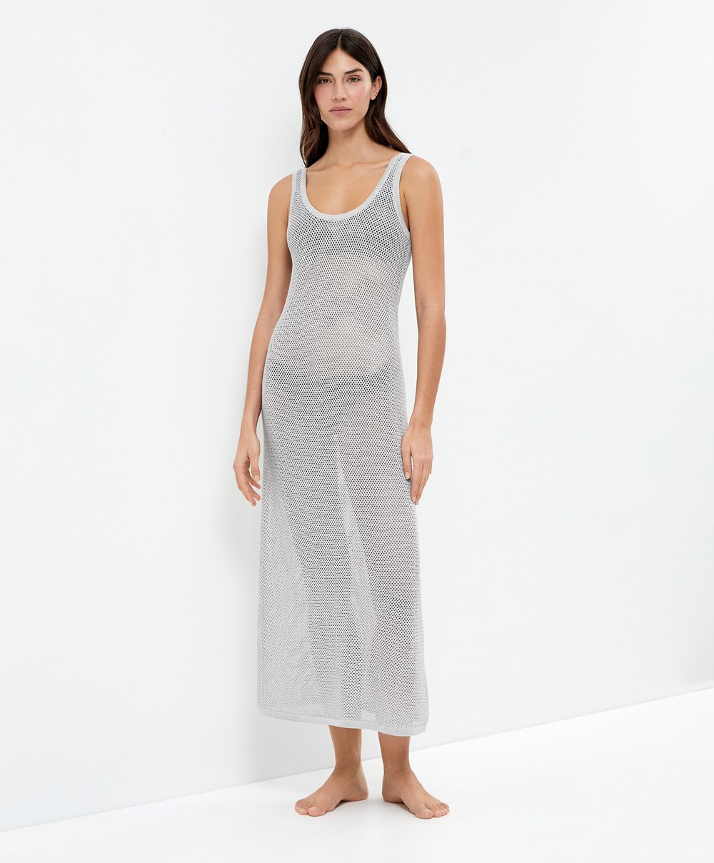 Oysho Knit Midi Kjoler Sølv | YHGO30658