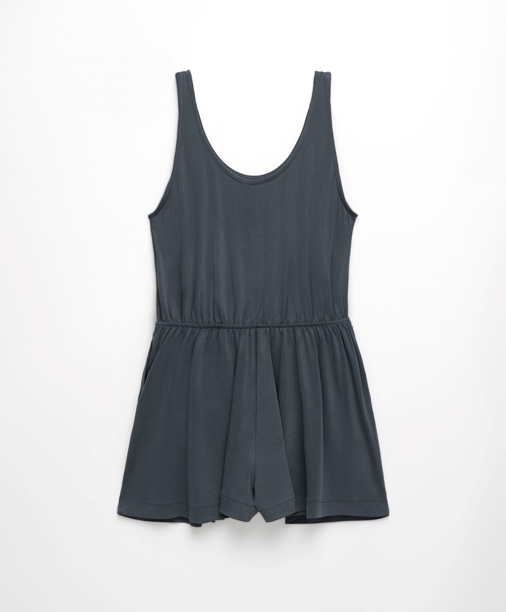 Oysho Kort Modal Jumpsuit Anthracite | DFVI05836