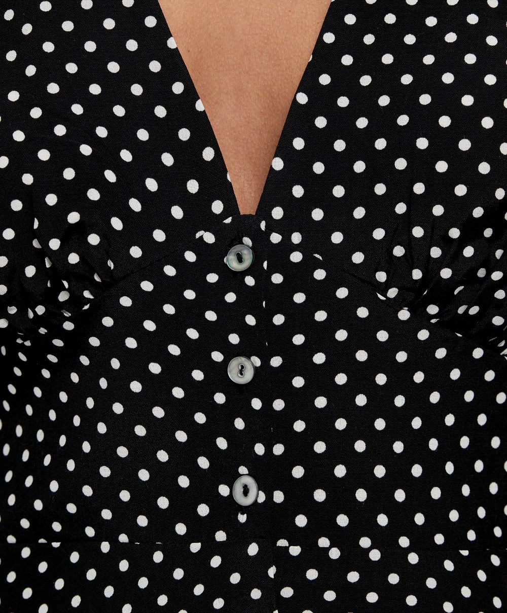 Oysho Kort Polka Dot Kjoler Svarte | LNVF83549